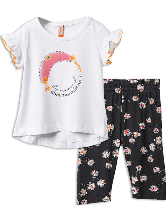 Kinder-Set mit Leggings Sommer 2Stück Weiß