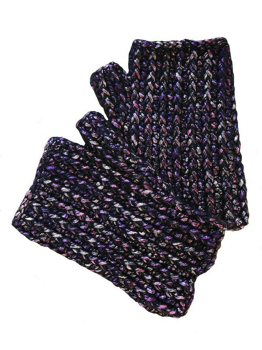 Handmade knitted gloves - Colour Purple - Size M