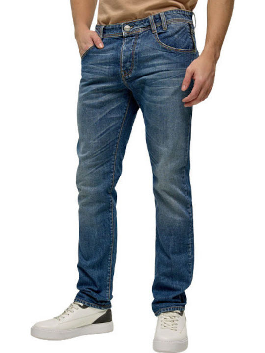 Ανδρικό Παντελόνι Τζιν με Regular Εφαρμογή Light Blue Denim