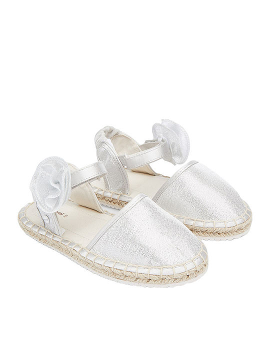 Kids Espradrilles with Hoop & Loop Closure Silver