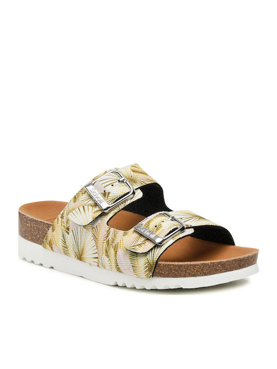 Greeny Mule 2.0 Γυναικεία Ανατομικά Σανδάλια Flatforms Μπεζ