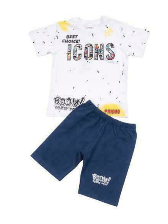 Trax Kids Set with Shorts Summer 2pcs White