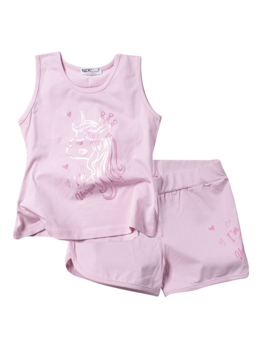 Nek Kids Wear Kinder Set mit Shorts Sommer 2Stück Rosa