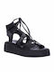 Komis & Komis Women's Leather Platform Shoes Black