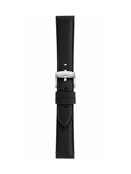 Morandi Δερμάτινο Λουράκι Μαύρο 22mm