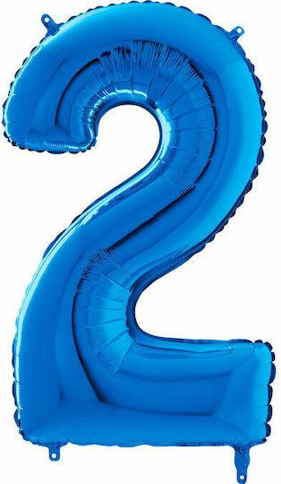 Balloon Foil Jumbo Number 2 Blue 70cm