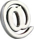 Carner Car Letter Stickers ''@'' 2.7 x 2.5cm in Silver Color 1pcs