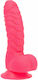 BMS Factory Addiction Tom Dildo realist cu Testicule și Ventuză roz cald 18cm