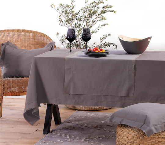 Nef-Nef Homeware Покривка за маса Памучна Minimal Сив 140x140бр