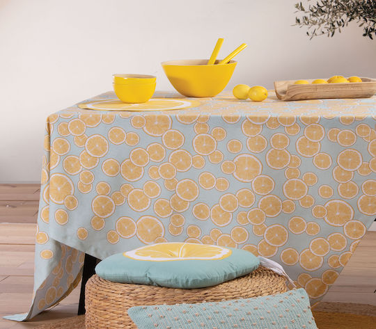 Nef-Nef Homeware Tischtuch Orange Juice Grey / Yellow 140x240cm