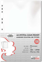 Typotrust Folii Plastică pentru Documente A4 cu Găuri și Întărire 100buc