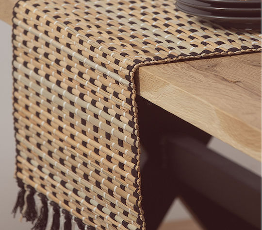 Nef-Nef Homeware Ράνερ Straw Natural / Black 45x150εκ.