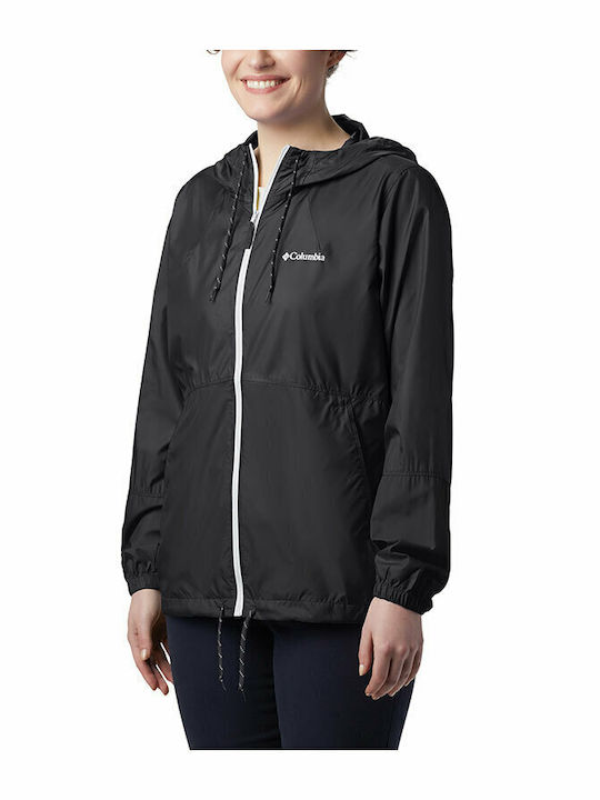 Flash Forward Women's for Hiking Short Sports Jacket Windproof for Winter with Hood Black