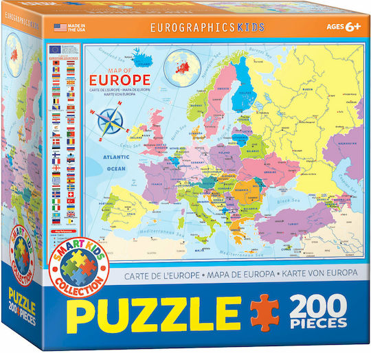 Παιδικό Puzzle Map για 6+ Ετών 200pcs Eurographics