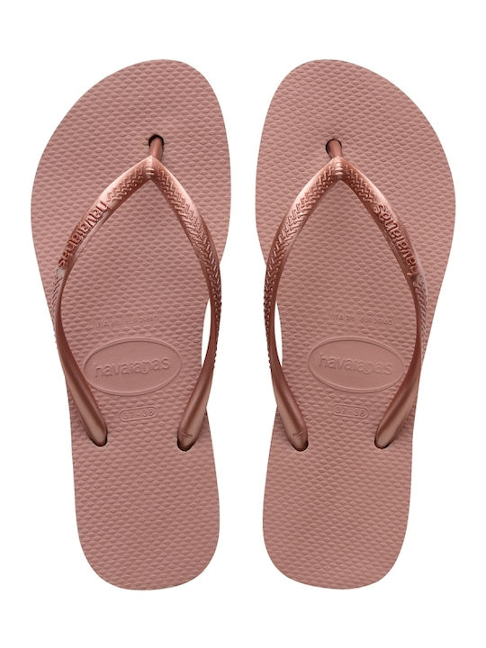 Havaianas Slim Flatform Flip Flops In Rose Gold...