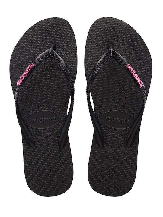 Havaianas Тънки Логотип Метални Сандали В Черен...