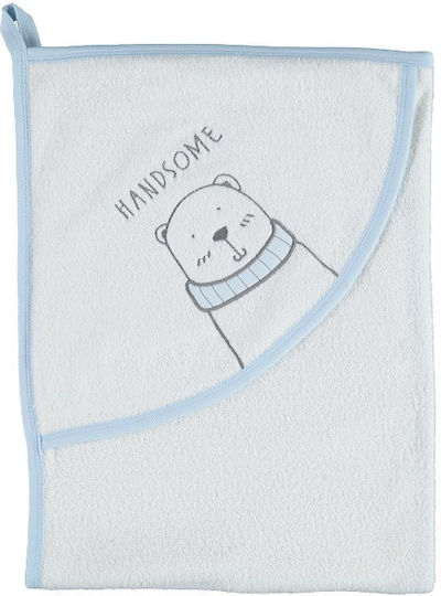 Bi Baby Βρεφική Κάπα-Μπουρνούζι με Κουκούλα Handsome Bear Εκρού