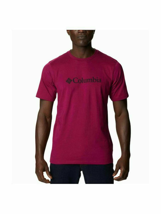 Columbia Basic Ανδρικό T-shirt Κοντομάνικο Φούξια