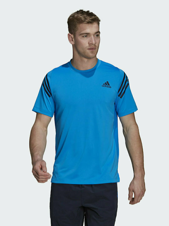 Adidas Train Icon Αθλητικό Ανδρικό T-shirt Μπλε με Στάμπα