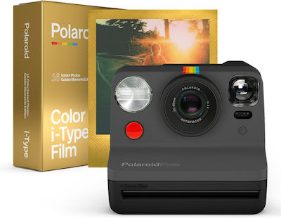 Polaroid Now Black I-Type Instant Camera Golden Gift Box Camera + Film  Bundle