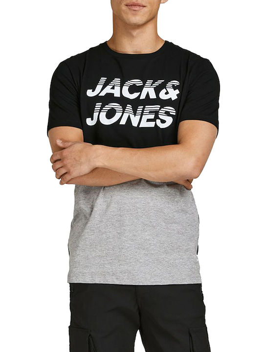Jack & Jones Тениска Black / Grey