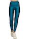 Women's Long Training Legging Shiny & High Waisted Petrol