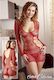 Cottelli Collection Net Mini Dress with String Red