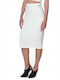 Kendall + Kylie Pencil High Waist Midi Skirt in White color