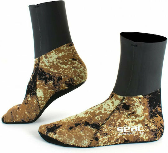 Seac Seal Skin Diving Socks 3mm Camo Brown