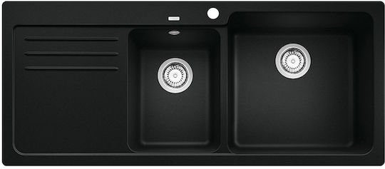 Blanco Naya 8 S PuraDur Drop-In Küchenspüle aus Flüssigem Granit M116xP50cm Schwarze