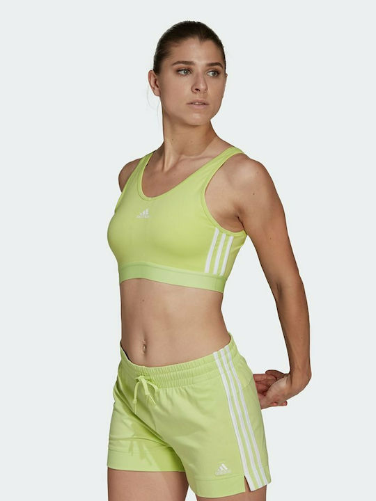 adidas Performance Γυναικείο Αθλητικό Μπουστάκι Κίτρινο με Επένδυση