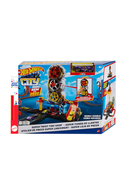 Παιχνιδολαμπάδα Super Twist Tire Shop για 4+ Ετών Hot Wheels