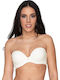 Melody Plunge Plunge Strapless Bra without Padding Underwire White