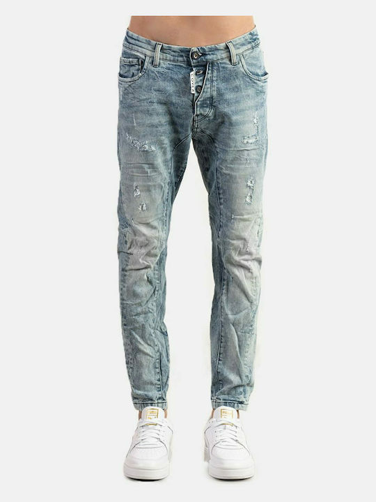 Cover Jeans New Biker Pantaloni de Bărbați din Jean în Croială Skinny Albastru deschis