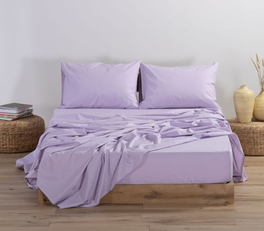 Nef-Nef Homeware Semi Double 120x200+30cm with Elastic Basic 1159 Lavender