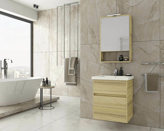 Drop Instinct 55 Πάγκος χωρίς Νιπτήρα Ματ Λάκα Μ52xΒ43.5xΥ60cm Natural Oak
