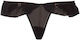 CottonHill CH0160 Femei Sexy Șir de caractere Tanga cu lanț auriu Negru
