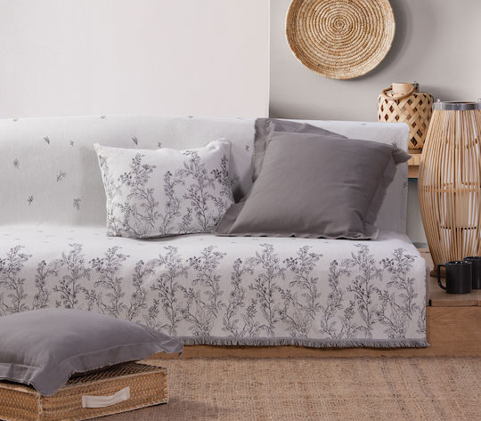 Nef-Nef Homeware Salvia Покривка За Фотьойл Жакард 170x180см Екрю / Черно