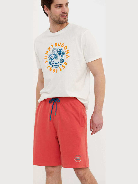 Funky Buddha Αθλητική Ανδρική Βερμούδα Coral