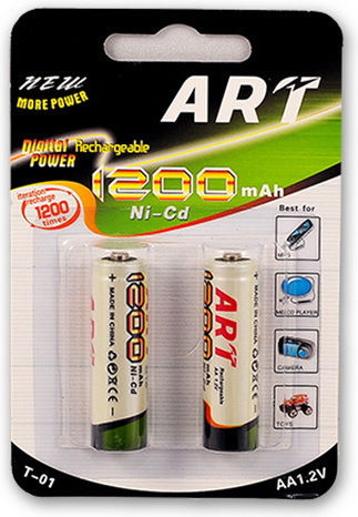 AGC Art Επαναφορτιζόμενες Μπαταρίες AA Ni-Cd 1200mAh 1.2V 2τμχ