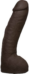 Vac U Lock Ultraskyn Hung Glass Dildo with Scrotum Chocolate 30cm