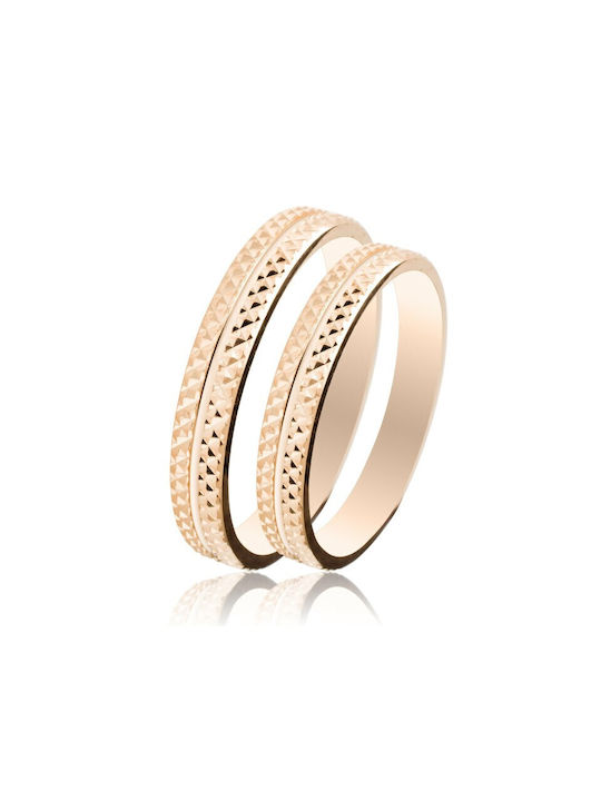 Rosa Gold Slim MASCHIO FEMMINA SL18 9 Karat Goldring Ring Größe:41 (Setpreis)