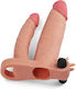 Lovetoy 1" Vibrating Double Penis Sleeve Penis Extension With Vibration Flesh 2.5cm