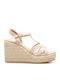 Damenplattformen Beige