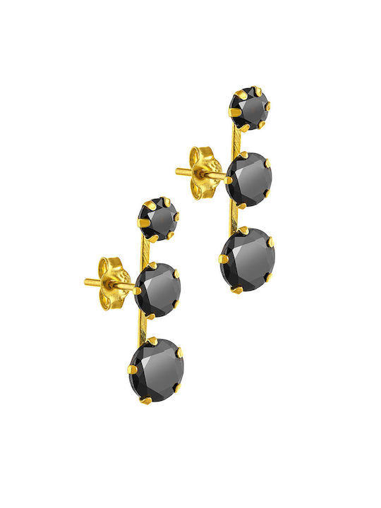 Ohrring Gold 14K Black Dots