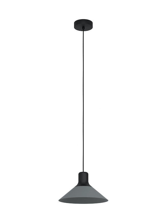 Eglo Abreosa Μοντέρνο Κρεμαστό Φωτιστικό Μονόφωτο Καμπάνα με Ντουί E27 σε Γκρι Χρώμα