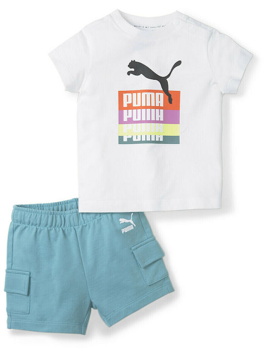 Kids' Set with Shorts Summer 2pcs White Minicats Brand Love