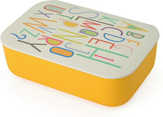 Chic Mic Bioloco Plant Classic Bamboo Lunch Box Yellow with Compartments 17x12cm