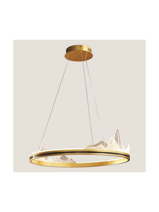 Eurolamp Μοντέρνο Κρεμαστό Φωτιστικό με Ενσωματωμένο LED σε Χρυσό Χρώμα