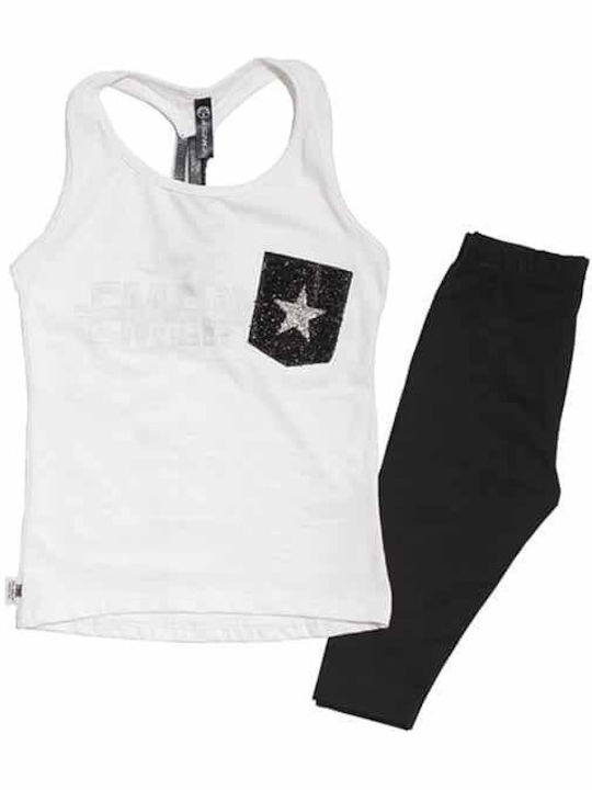 Kids' Set with Leggings Summer 2pcs White